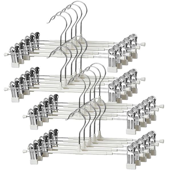 20 Pack Pants Hangers Metal Clip Hanger for Skirts Adjustable Strong Grip