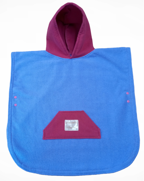 Strandloper - Kids Microfiber Poncho - Navy/Orange - XS