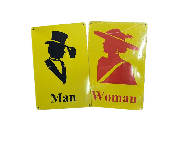 Man/Woman Pack Metal Home Decor Wall Art