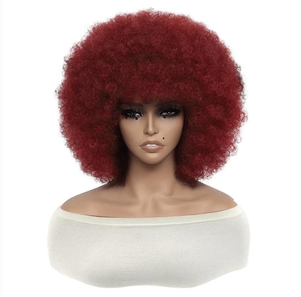 Deep Red 10 inch Retro Trendy Cury Afro Wig