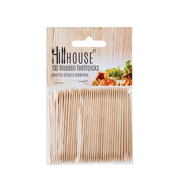 Toothpicks - Kitchen Accessories - Wooden - Pack of 100 - 12 Pack