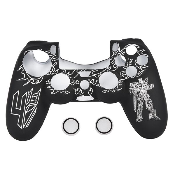 White/Black Silicone Case Compatible with PS4
