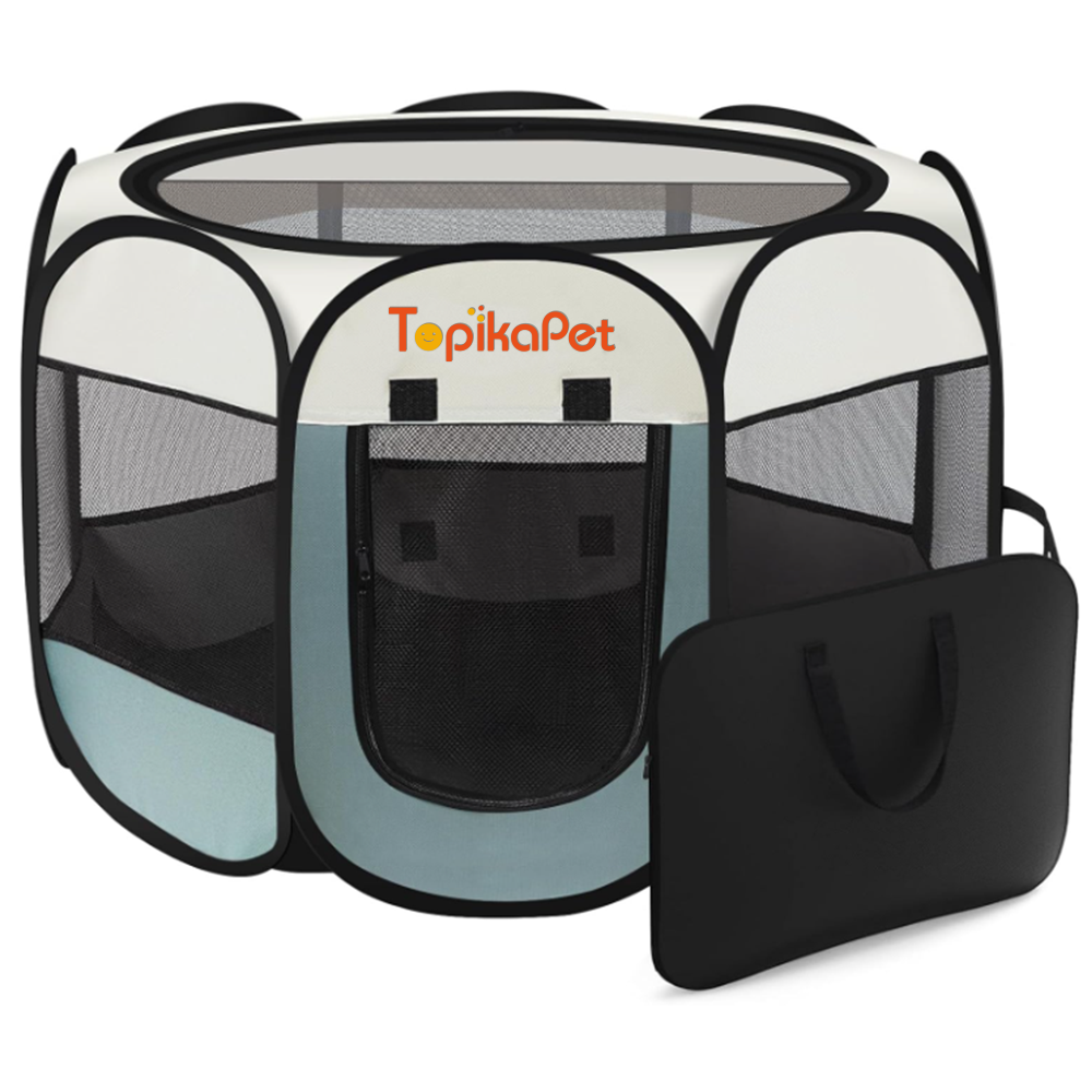 Topikapet portable pet dog playpen for small dogs cats with bag