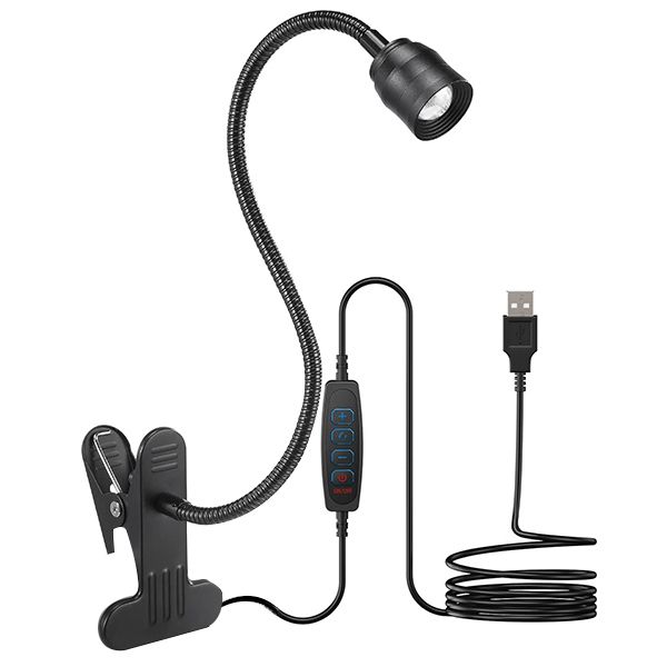 Dimmable USB Clamp Reading Lights with Flexible Gooseneck