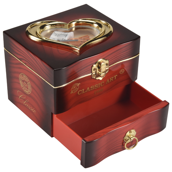 Rotating Ballerina Music Box Clockwork Plastic Jewelry Box Red