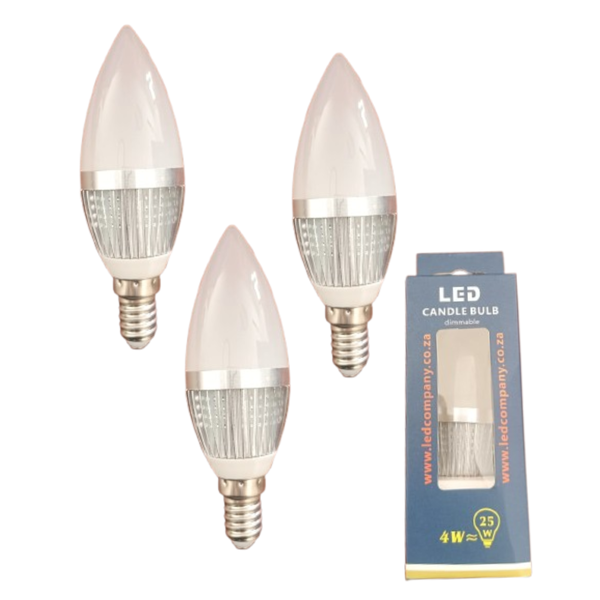 E14 4W LED Candle Bulb - Warm White, Dimmable, Energy Efficient Pack of 4