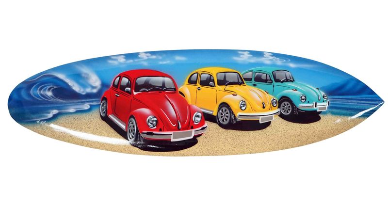 Wall Hanging Surfboard Sign - Three Beatles - 50cm