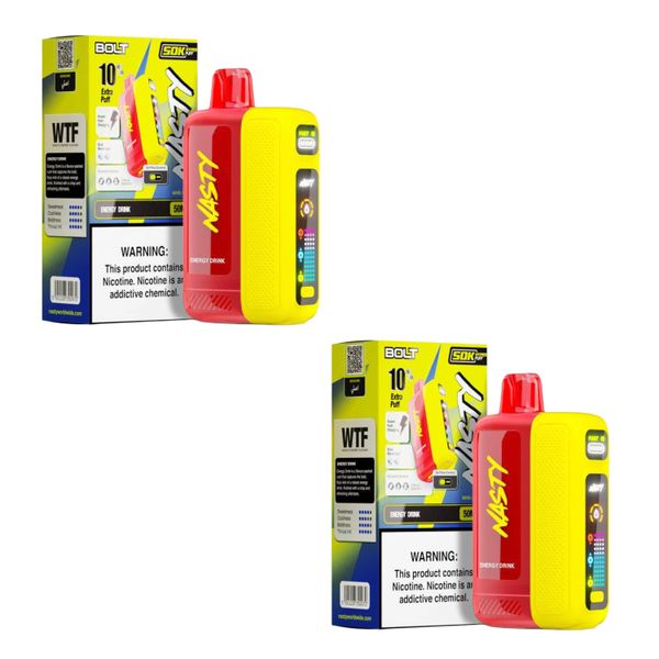 Nasty Bolt Hyperpuff 50000 Puffs Disposable Vape - Energy Drink (pack of 2)