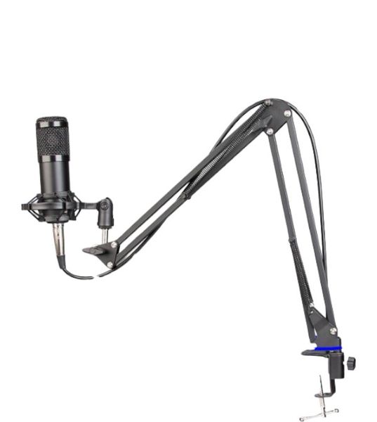 Dynamic Condenser Microphone With Arm Stand - Black