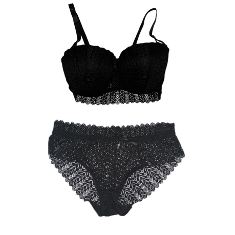 Beautiful Matching Bra and Panty Set - Black