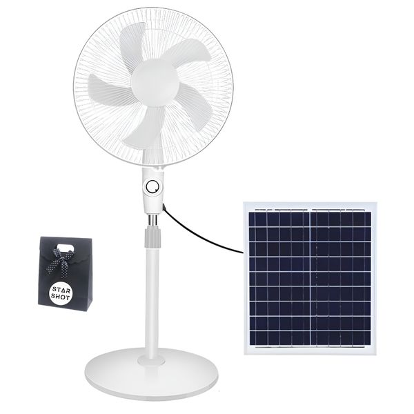 Solar 16" Standing Fan 3-Speed + AC/DC Wire Included + Starshot Gift Bag