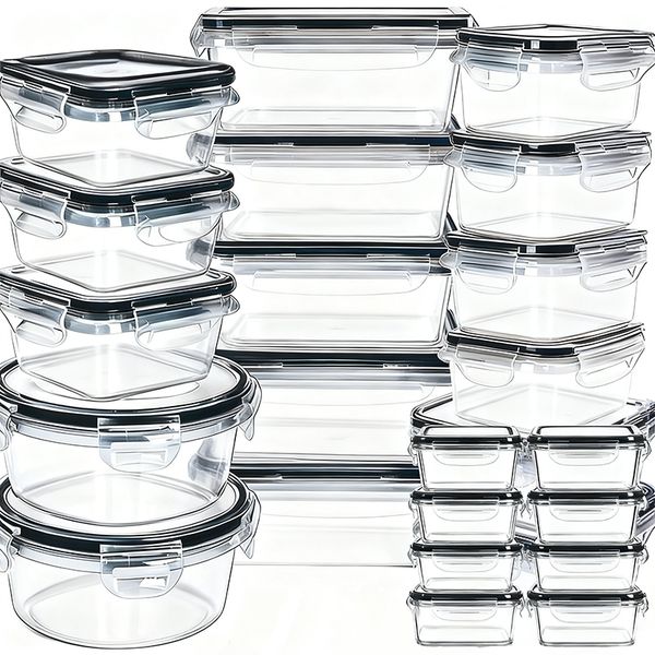 24 piece Food Storage Containers with Lids Reusable Kitchen Storage Box Set