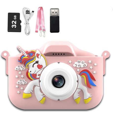 Kids Camera Toy, with HD 1080 IPS Screen 32GB TF Card - Pink Image