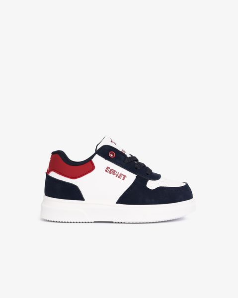 Soviet Kids Society White/Navy Platform Lace Up Sneaker