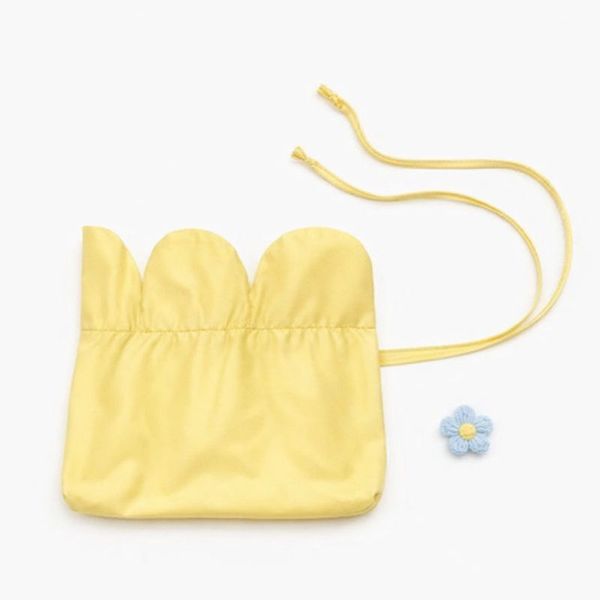 Cotton Canvas Drawstring Storage Bag with Detachable Flower Pin