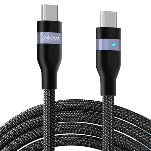240W USB-C to USB-C Cable Fast charging data transfer braided cable