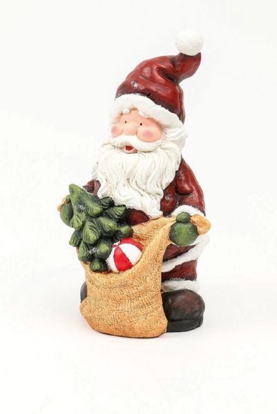 Santa Sack Ceramic Statue, 20x36cm