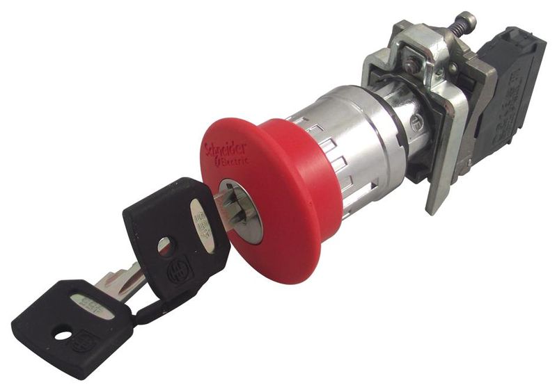 Schneider Electric (XB4BS9442) Emergency Stop Switch, SPST-NC, 6 A, 120V