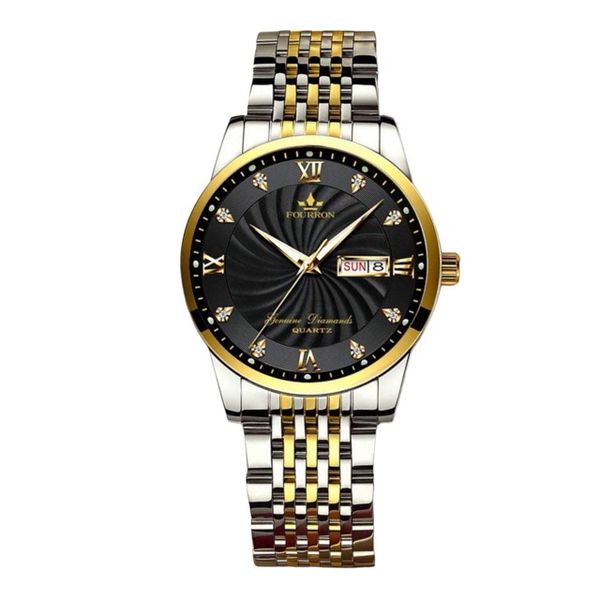 Poedagar Formal Silver and Gold Stainless Steel Men's Watch