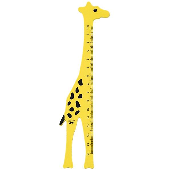15cm - Cute Animal Giraffe Design Measuring Ruler - Yellow