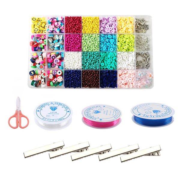 Jacaranda 28 Grids Clay Beads for Bracelet Making 25 Styles Charms No.1