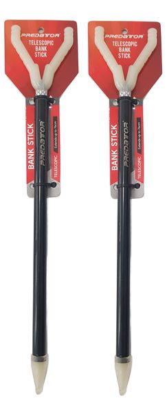 Predator Telescopic Fishing Bank Sticks Set - Extends to 76cm - Glow Tip