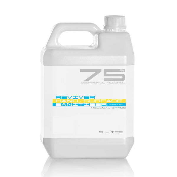 Reviver Hand &amp; Surface Sanitiser 5Litre 75% (Isopropyl Alcohol) (Blue)