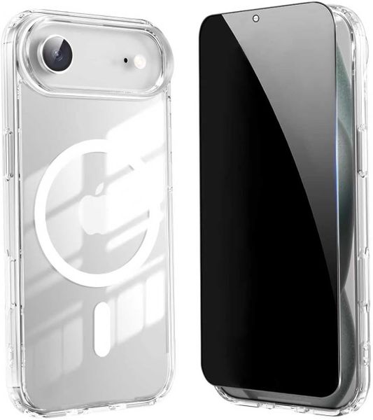 Compatible with iPhone 17 Air Magsafe Clear Case &amp; Privacy Screen Protector