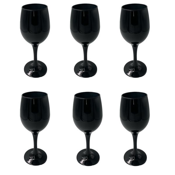 Wine Goblet 300ml Glass Solid Colors 6 Piece