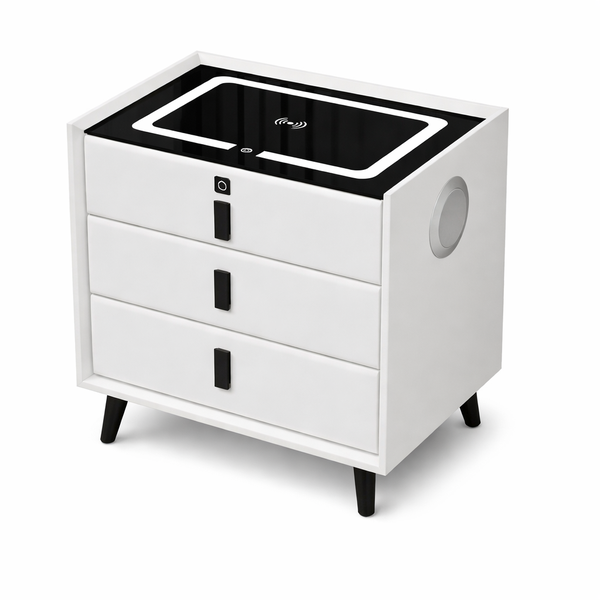 Ziyane Smart Nightstand with Wireless Charger,Bluetooth Speaker &amp; LED Light