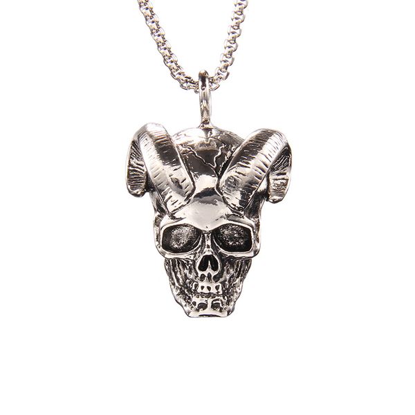 Retro Style Horn Grimace Pendant Necklace