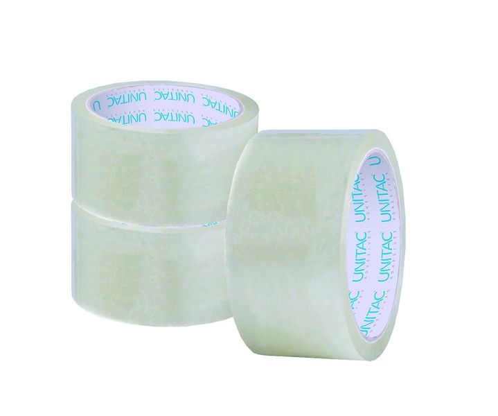 Unitac Large Core Packaging Tape Clear 48mm x 50m Pack Of 3