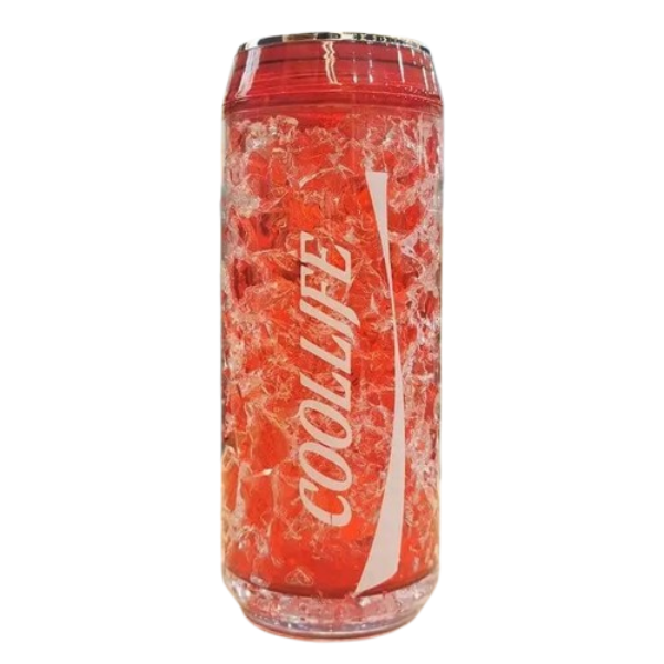 Cold Drink Crystal Can With Straw 400ml Red
