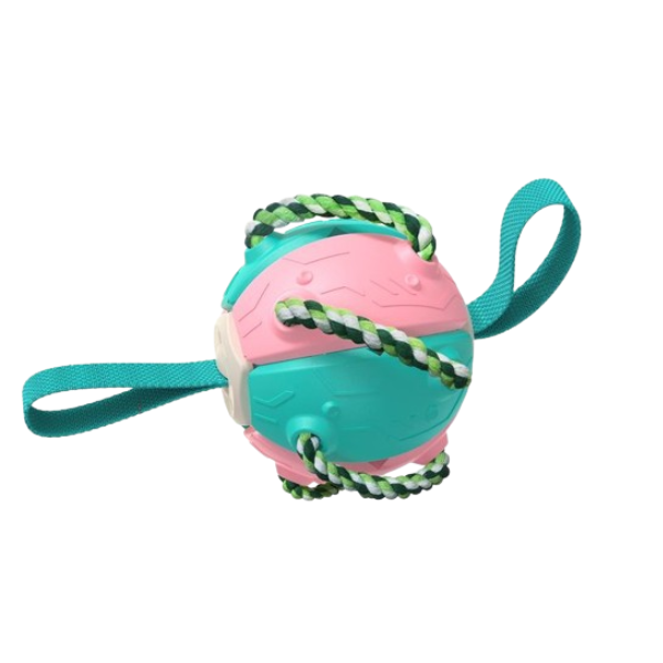 Dog Flying Discs Ball with Cotton Chew Ropes Outdoor Rebound Toy for