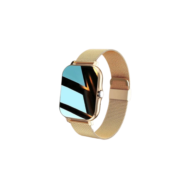 Smart Watch for men and women Stainless Steel + Silicon Strap Gold Colour