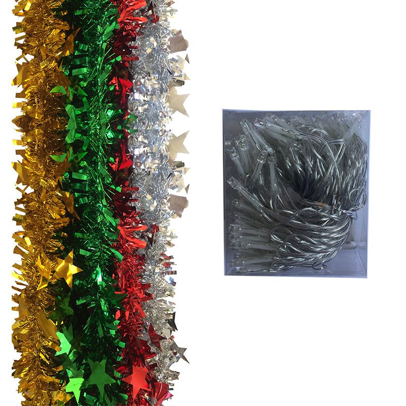 Christmas Decoration | Tinsel Strings and LED lights (10m)