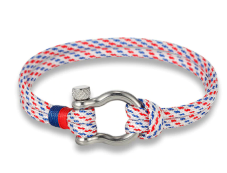 YALLI Men /Women Nylon Nautical Rope Bracelet Blue/Red/White