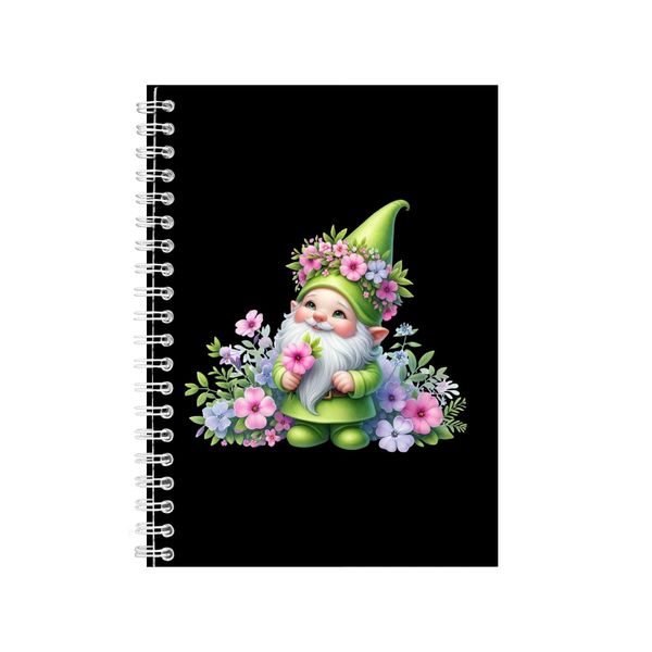 Green Pink A5 Notebook Spiral Lined Notepad Flor image
