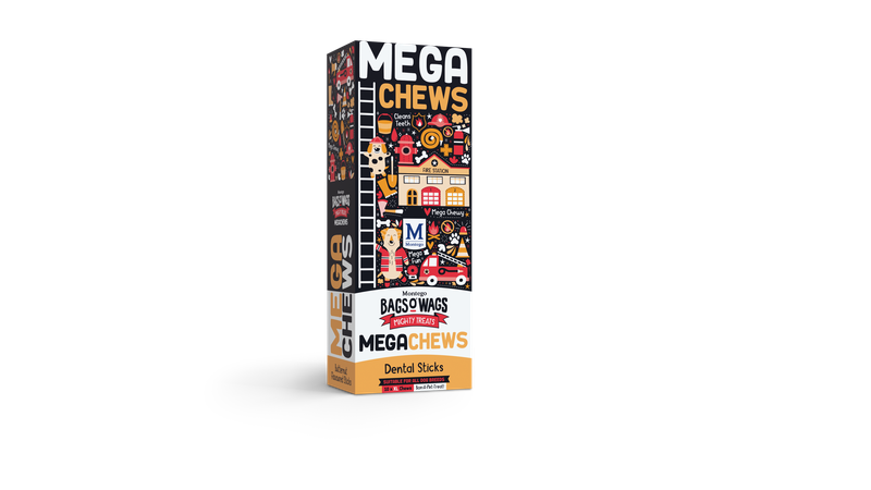 Montego Bags O' Wags - Megachews Dental Sticks Dog Treats 120g (Pack of 10)