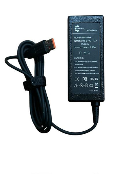 Comways - Replacement Charger For Lenovo Yoga 3 (USB) 20V - 3.25A - 65W