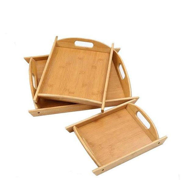 3 Piece Bamboo Serving Trays