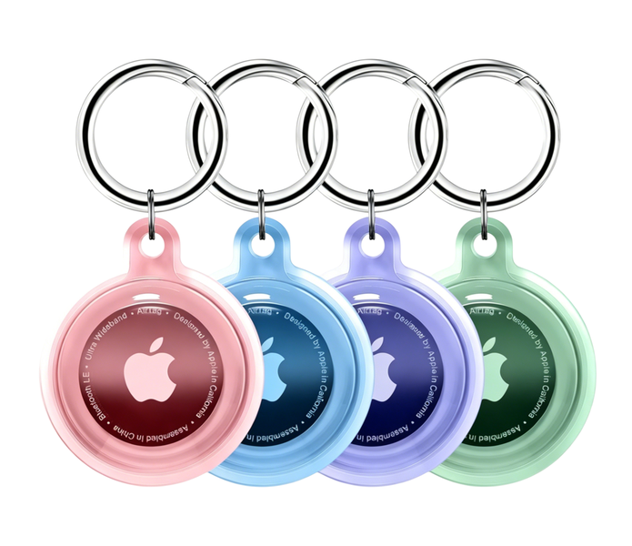 OQIMAX 4Pack Keychain Waterproof Case Compatible With Apple Airtag