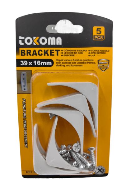 39×16mm Furniture Reinforcement Corner Bracket 5 pieces