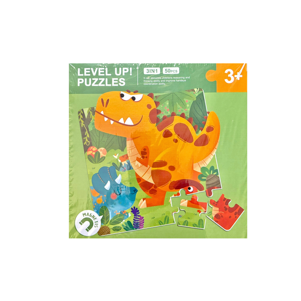 Level Up Magnetic Puzzle Book - Dinosaur