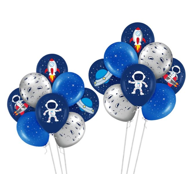 Space Themed Party Decorations - 16 Pieces (2 Packs of 8) Balloons
