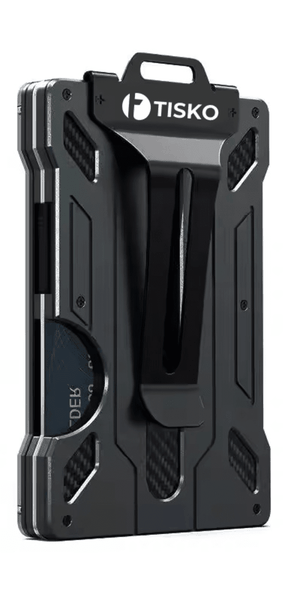 TISKO RFID Blocking Carbon Fiber Wallet with Money Clip Card Holder
