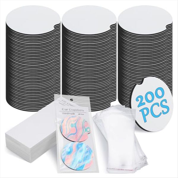 Sublimation Car Coaster Blank Set White