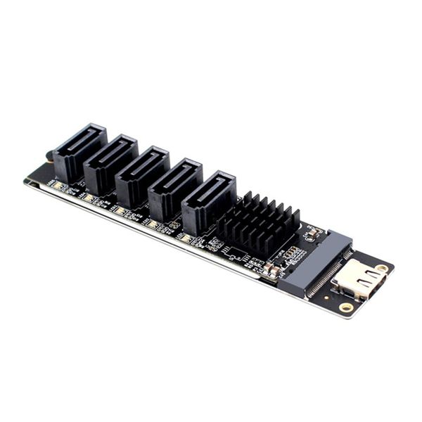Type C to 5-Port SATA 3.0 Adapter Card 6Gbps JM575&amp;JMS580 Chip