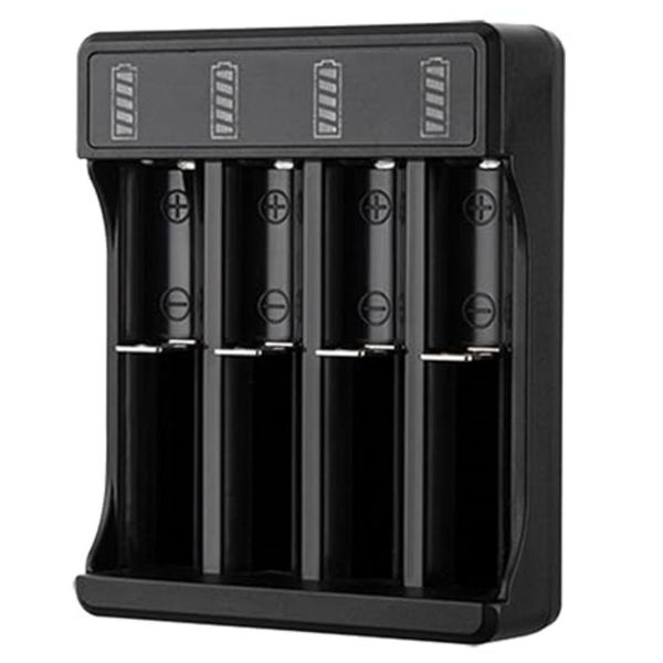 USB Battery Charger with LED Indicator - Black