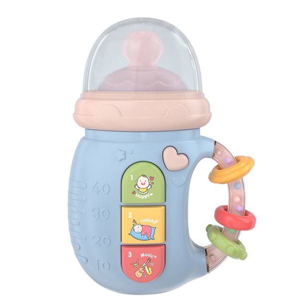 Blue Baby Musical Toy - Cute Bottle Light Up Music Teether Toy - 18M+